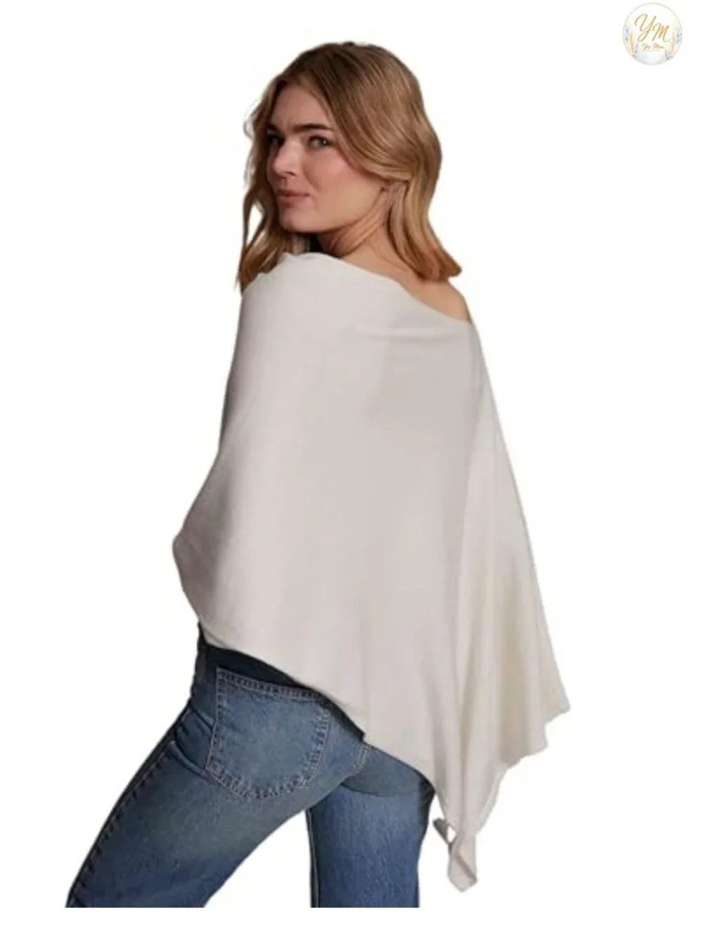 Cashmere Blend Poncho Wrap Shawl Ruana Topper Sleeveless
